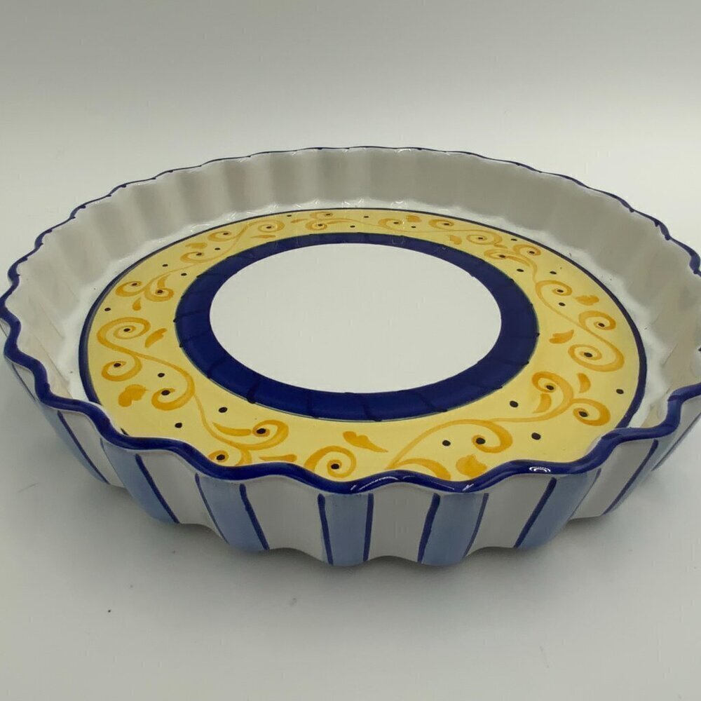 2001 Elizabeth Roache for Village Pottery Herend Hungary Quiche Dish - Picture 3 of 5